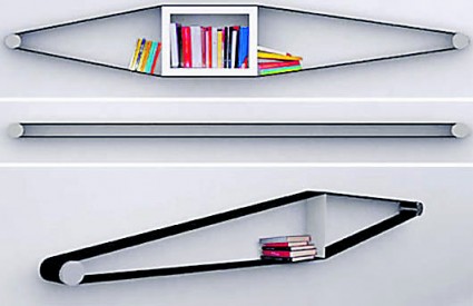 Polica je od elastičnog materijala koji poput zavoja obavija dva metalna elementa dobro pričvršćena na zid