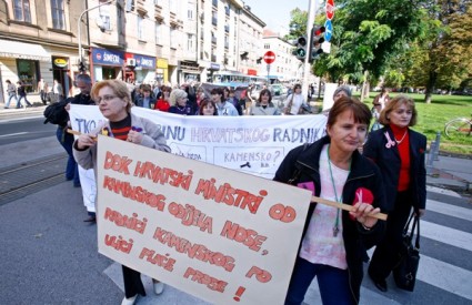 Radnice Kamesnkog u prosvjednoj šetnji Zagrebom