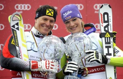 Ivica Kostelić i Maria Riesch, ukupni pobjednici Svjetskog kupa