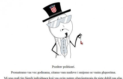 Predizborna poruka hackera Predizborna poruka hackera