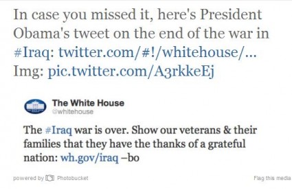 Obama je veselo izvjestio naciju o povlačenju na Twitteru