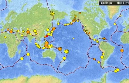 Serija potresa preko 5 stupnjeva