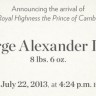 Kraljevska beba dobila ime: George Alexander Louis