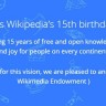 Wikipedia slavi svoj 15. rođendan