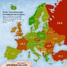 Mapa - odnos broja učenika i učitelja u osnovnih školama Europe