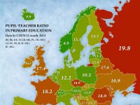 Omjer učenika i nastavnika u europskim zemljama