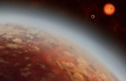 Umjetnički prikaz K2-18b, njegove zvijezde K2-18 i susjednog planeta